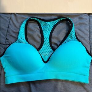 PINK Victoria's Secret Teal Mesh push up Racerback Sports Bra